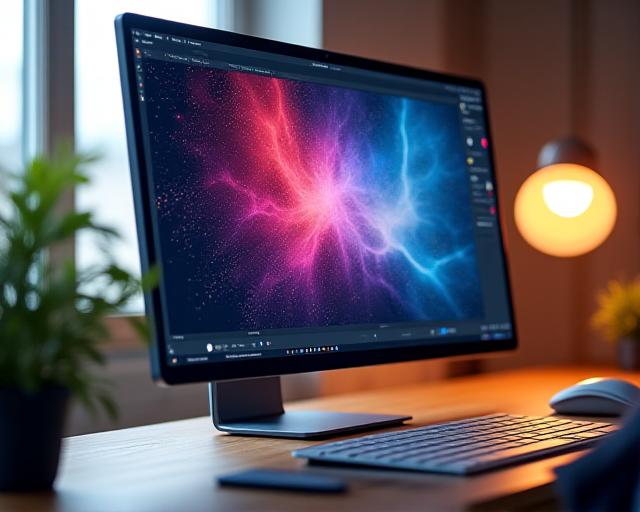 Close-up of a designer working on a high-fidelity web UI interface